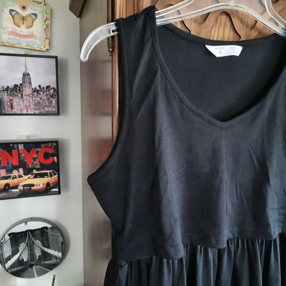 Maternity Nursing Tank Dress, Sleeveless VNeck w/ pockets NWT! - Black, Size S - Picture 5 of 16
